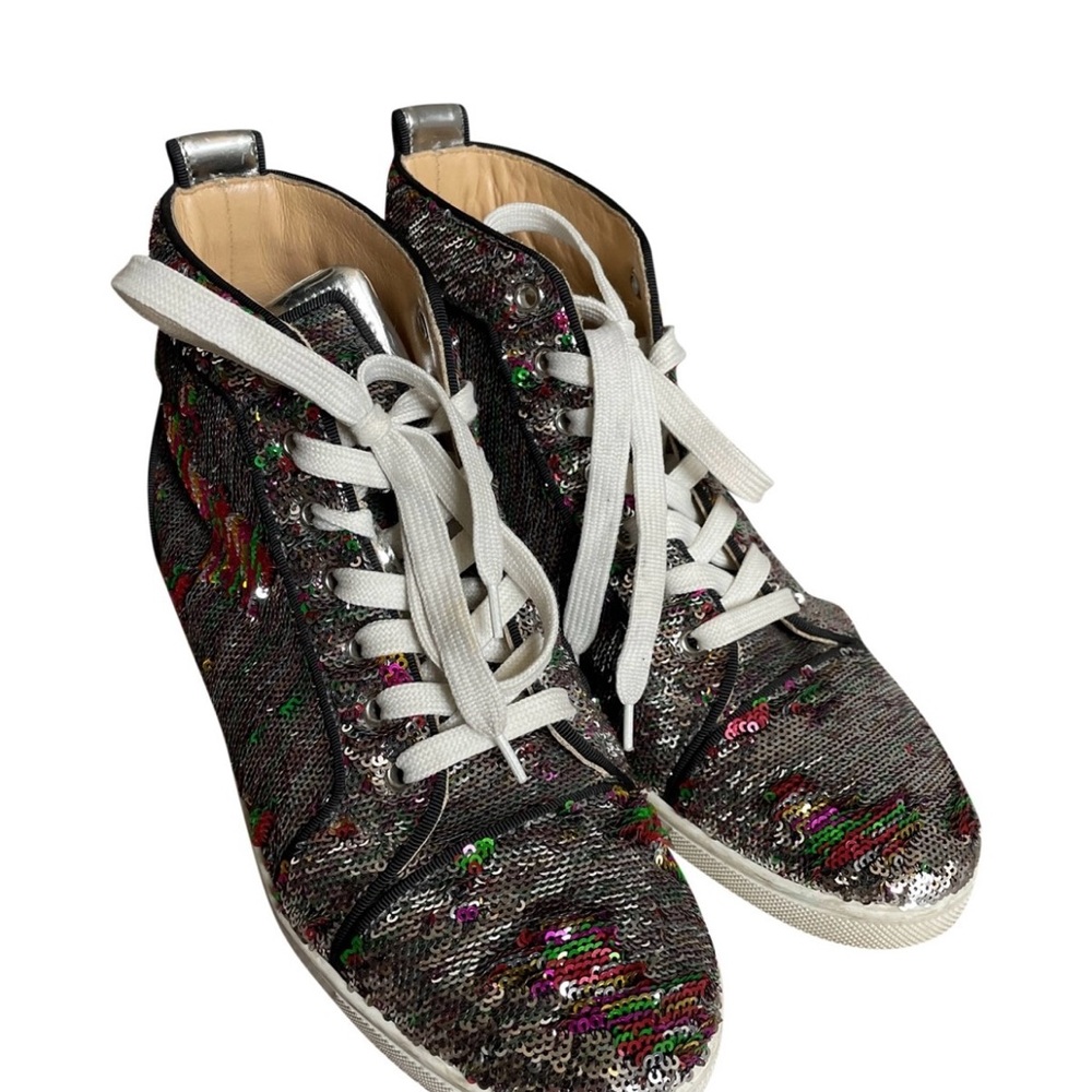 Christian Louboutin sequin sneakers GUC size 38.5